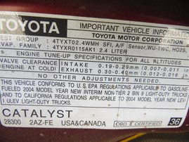 2004 Toyota Rav4 Burgundy 2.4L AT 2WD #Z24746